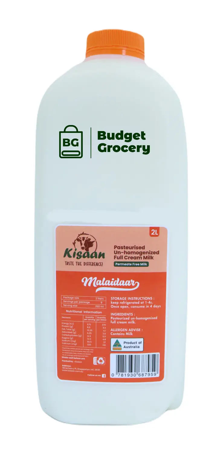 Kisaan Full Cream Milk 2lt